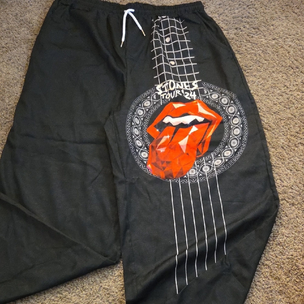 Black Graphic Men's Pants